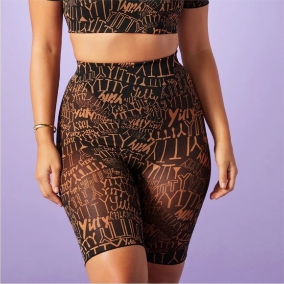 Fabletics Pants - NWT Fabletics Yitty Mesh Me Smoothing High Waist Bike Shorts Large